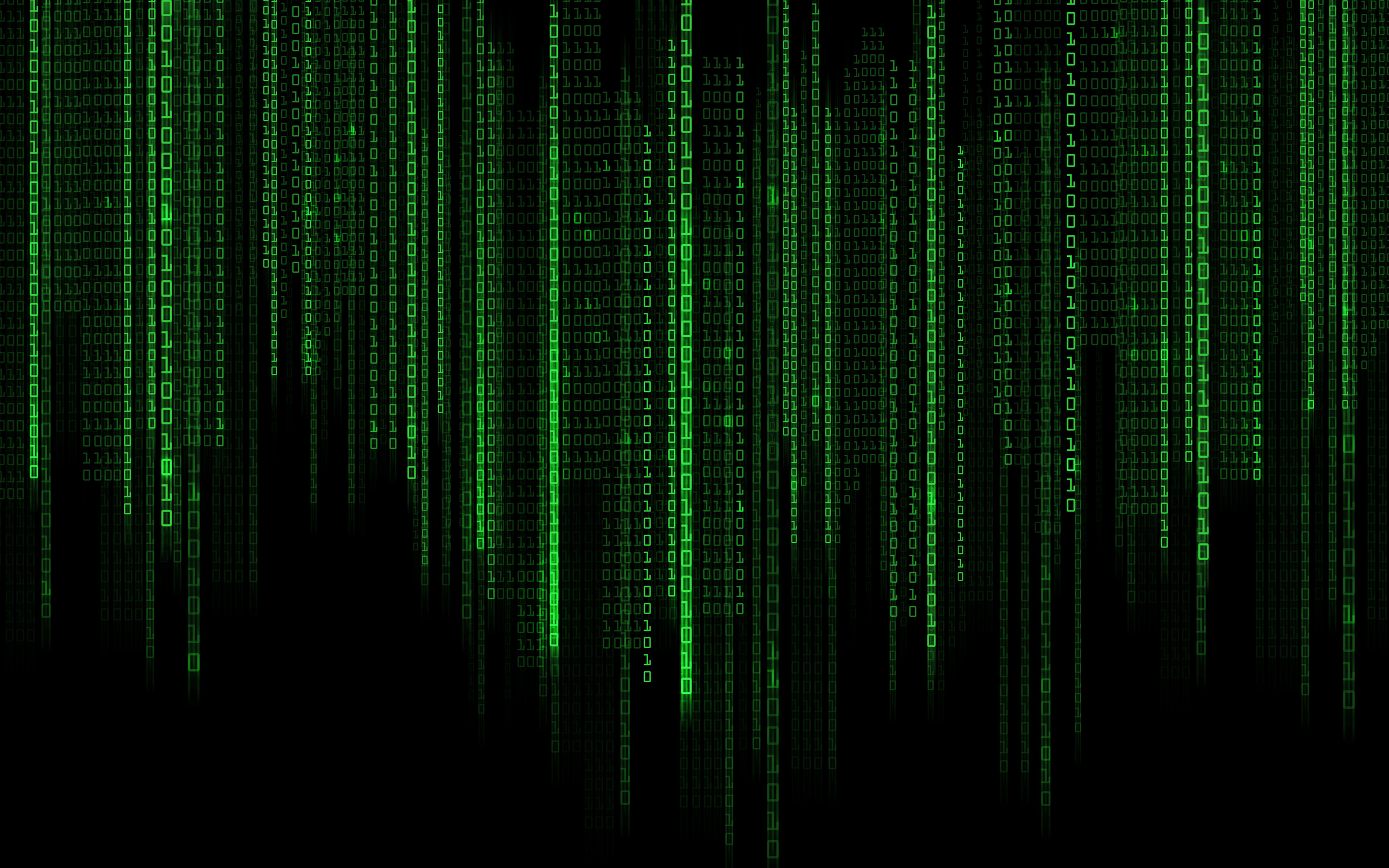 Black Green Binary System Code Background